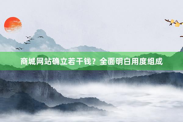 商城网站确立若干钱？全面明白用度组成