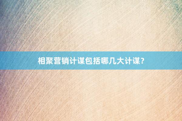 相聚营销计谋包括哪几大计谋？