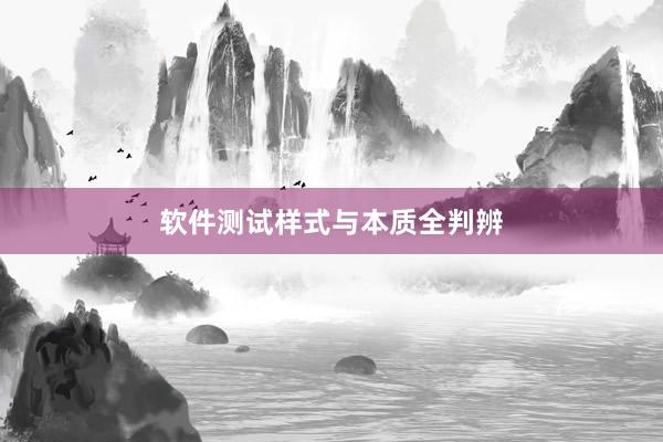 软件测试样式与本质全判辨