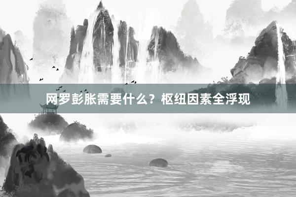 网罗彭胀需要什么？枢纽因素全浮现
